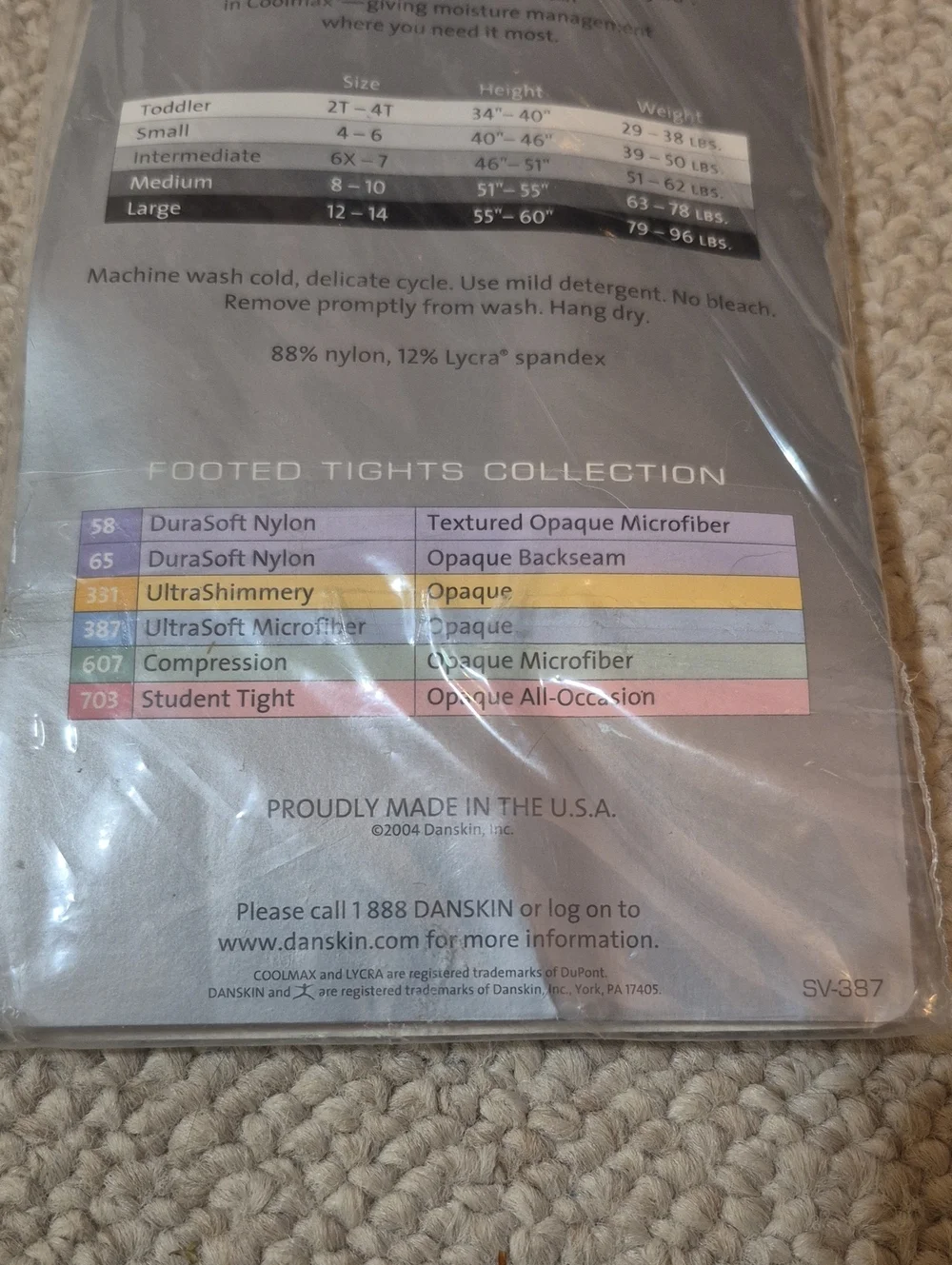 Danskin Tan Ballet Dance Tights Size M